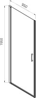 Душевая дверь в нишу Vincea Alpha VDP-3AL950MT 95 см, стекло текстурное, хром