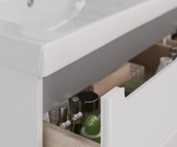 Тумба с раковиной Lemark Buno 120 белая глянцевая, 4 ящика