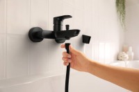 Смеситель для ванны с душем Hansgrohe Rebris S 72443670 черный матовый Смеситель для ванны с душем Hansgrohe Rebris S 72443670 черный матовый