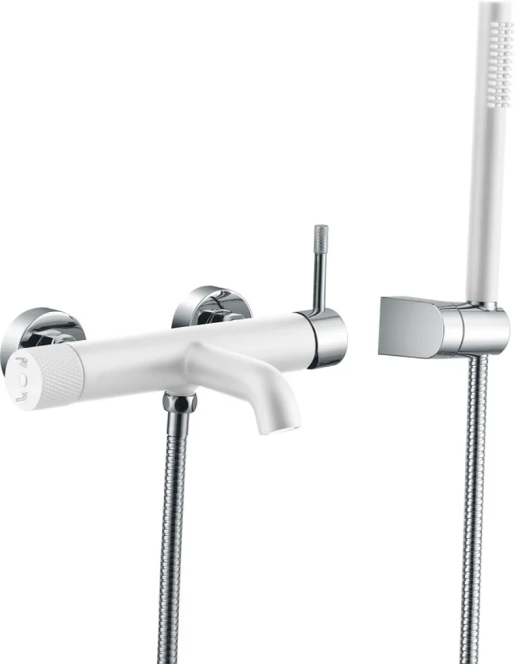 Смеситель для ванны с душем Boheme Uno 463-WCR white chrome
