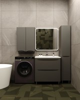 Тумба под раковину Style Line Бергамо Мини 80 Люкс Plus напольная, антискрейтч черная
