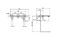Смеситель для раковины Cersanit Олива (Oliva) 68969 С ВНУТРЕННЕЙ ЧАСТЬЮ,  хром