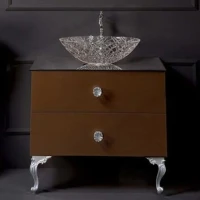 Тумба с раковиной Armadi Art NeoArt 80 шоколад с ручками Crystal хром, с ножками