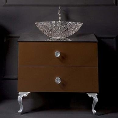 Тумба с раковиной Armadi Art NeoArt 80 шоколад с ручками Crystal хром, с ножками