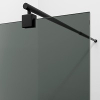 Душевая перегородка Wasserkraft Rur 30W 90 см, профиль матовый черный, стекло тонированное