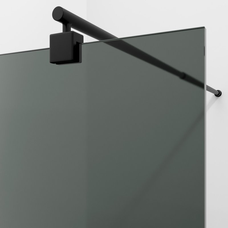 Душевая перегородка Wasserkraft Rur 30W 90 см, профиль матовый черный, стекло тонированное