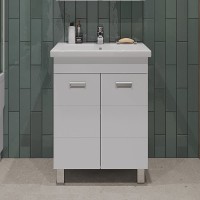 Тумба под раковину Orange Таис 60, напольная, белый глянец