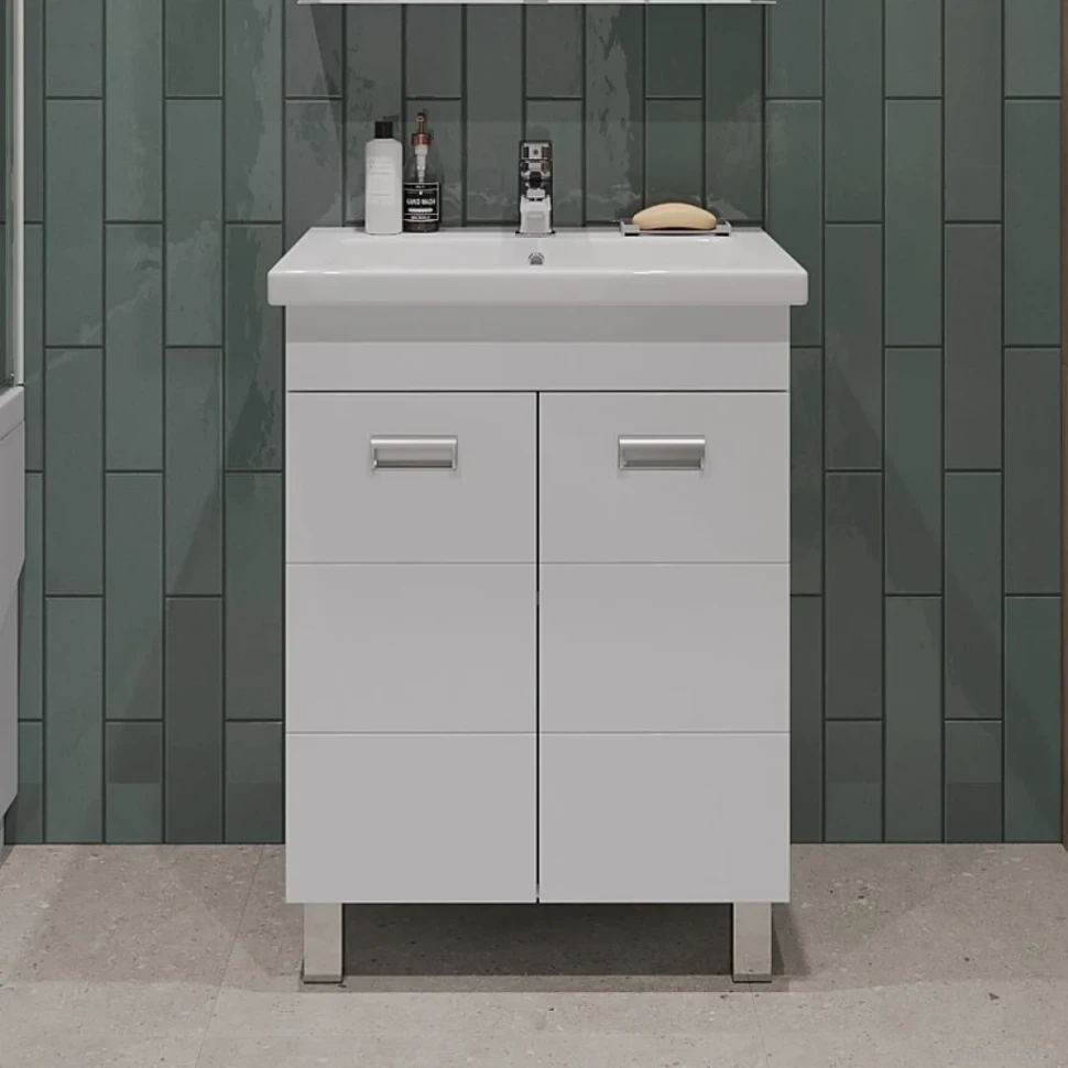 Тумба под раковину Orange Таис 60, напольная, белый глянец