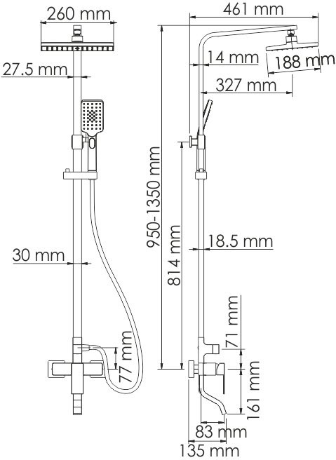 Душевая стойка Wasserkraft A16501