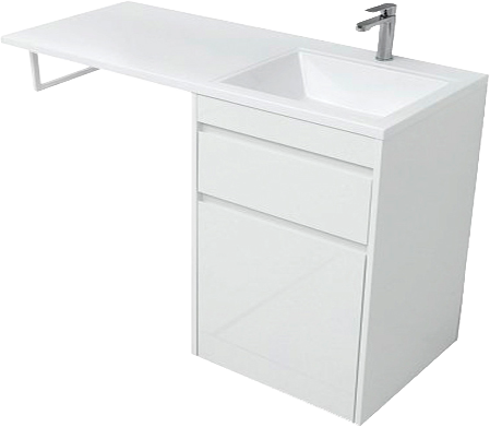 Тумба с раковиной Aquanet Токио 68 1 ящик, с бельевой корзиной R