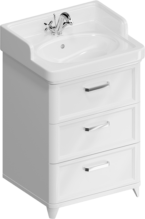 Тумба с раковиной KERAMA MARAZZI Pompei N 60 белая, с 3 ящиками