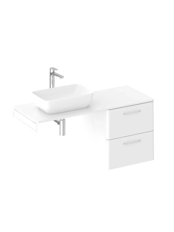 Тумба с раковиной Ravak Balance II SD 120 глянцевая белая, ручки глянцевый хром, раковина Balance II SD 50