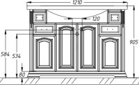 Тумба с раковиной Opadiris Риспекто 120 слоновая кость