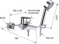 Смеситель для ванны с душем Remer Dream D02 Смеситель для ванны с душем Remer Dream D02