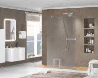 Душевая перегородка Cezares Liberta -L-2-120-120-GR-Cr профиль хром, стекло серое