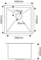 Комплект Мойка Melana ProfLine R4444H сатин + Измельчитель Bone Crusher BC 910-SL-Slim Line