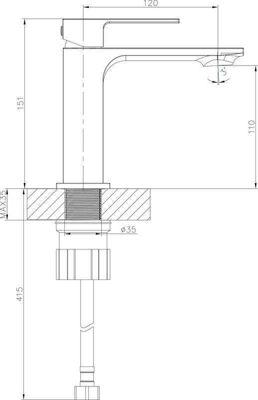 Смеситель для раковины STWORKI Карлстад S35010BK черный