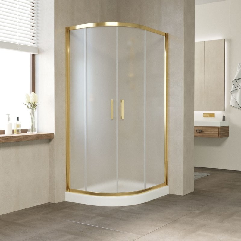 Душевой уголок Vegas Glass ZS-F Tur Novo 120*80 09 10 профиль золото, стекло сатин