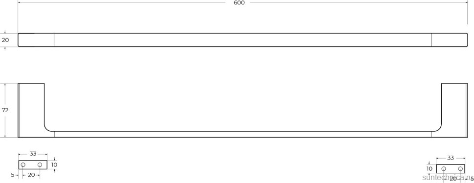 Полотенцедержатель Cezares Slider TH-60-GM оружейная сталь