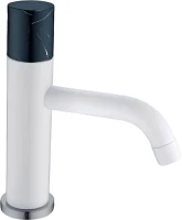 Смеситель для раковины Boheme Stick 121-W-MR-B белый, черный мрамор