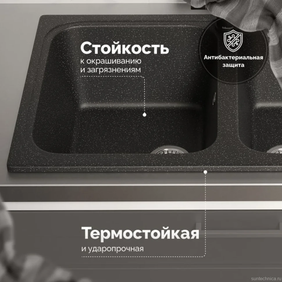 Мойка кухонная Domaci Болонья М-20-002 черная
