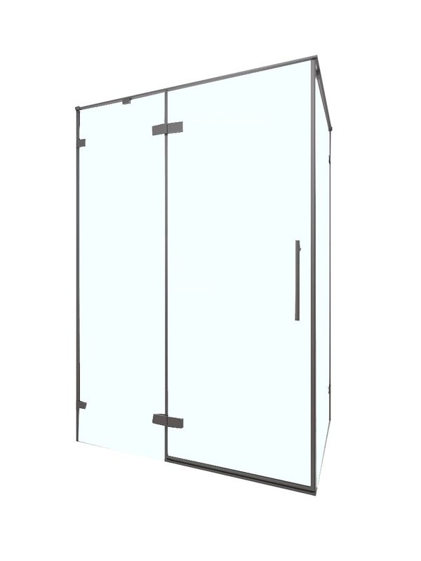 Душевой уголок Veconi Premium Alassio SP GR 130х100, профиль брашированный графит, стекло прозрачное