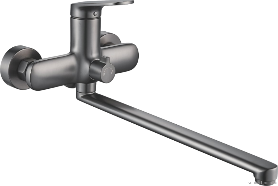 Смеситель с длинным изливом для ванны Shevanik S8522T оружейная сталь
