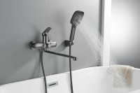 Смеситель с длинным изливом для ванны Shevanik S8522T оружейная сталь Смеситель с длинным изливом для ванны Shevanik S8522T оружейная сталь