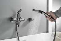 Смеситель с длинным изливом для ванны Shevanik S8522T оружейная сталь Смеситель с длинным изливом для ванны Shevanik S8522T оружейная сталь