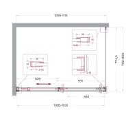 Душевой уголок BelBagno Soft Close-1 AH-1-110/80-C-Cr профиль хром