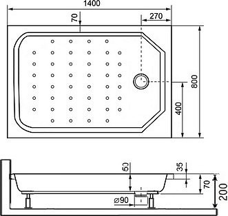 Поддон для душа RGW Style PR 140x80 с сифоном