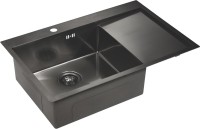 Комплект Мойка Paulmark Kroner PM217851-GML вороненая сталь L + Измельчитель Bone Crusher BC 910-AS