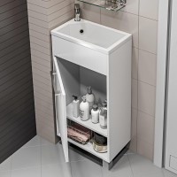 Тумба с раковиной 1MarKa Lira 40Н L, напольная, белый глянец