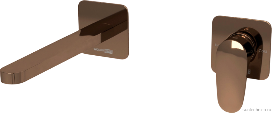 Смеситель для раковины Wasserkraft Asphe A7751.289 С ВНУТРЕННЕЙ ЧАСТЬЮ, розовое золото