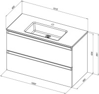 Тумба под раковину без столешницы Allen Brau Eclipse 2.0 100 матовый папирус