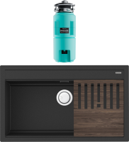 Комплект Мойка Omoikiri Kitagawa 86-LB графит + Измельчитель Nagare slim 1250-AZ azur blue Комплект Мойка Omoikiri Kitagawa 86-LB графит + Измельчитель Nagare slim 1250-AZ azur blue