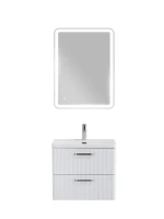 Мебель для ванной комнаты BelBagno Due 50 ручки матовый атласный никель, белый металлик