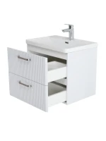 Мебель для ванной комнаты BelBagno Due 50 ручки матовый атласный никель, белый металлик
