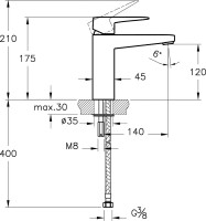 Смеситель для раковины VitrA Root Square A4273136EXP черный