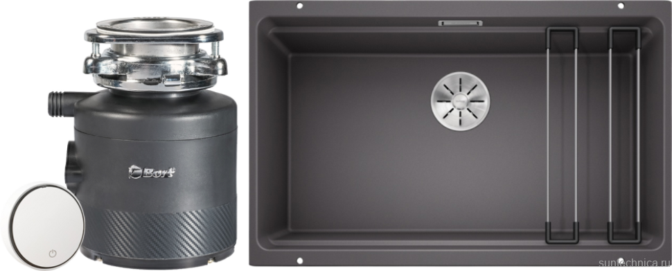 Комплект Мойка Blanco Etagon 700-U темная скала + Измельчитель Bort Alligator X