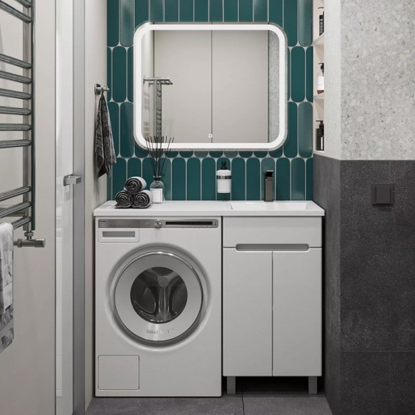 Мебель для ванной комнаты SanStar Эллада 50 белая, раковина Эстет Даллас 1100 R