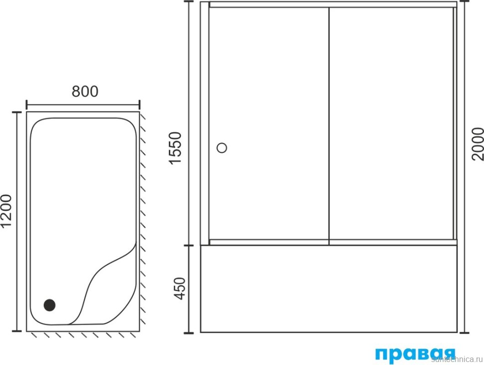 Душевой уголок Royal Bath BP RB 8120BP-C-R
