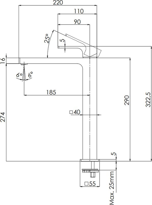 Смеситель для раковины Remer Absolute AU11LBG золотой брашированный
