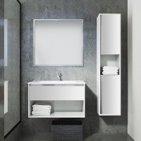 Тумба с раковиной Sanvit Контур 80 белая глянцевая