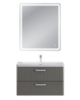 Мебель для ванной комнаты BelBagno Due 80 ручки белые, сатин