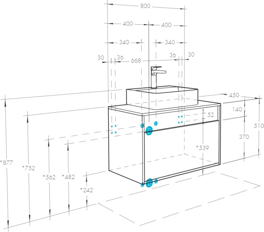 Мебель для ванной комнаты AQUATON Лофт Урбан Лофт Урбан 80