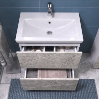 Тумба с раковиной Vigo Geometry 70 напольная, бетон, раковина Como 60