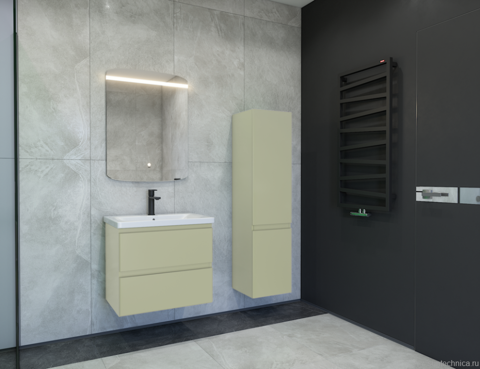 Шкаф-пенал для ванной Caprigo Forte 35 L фисташка