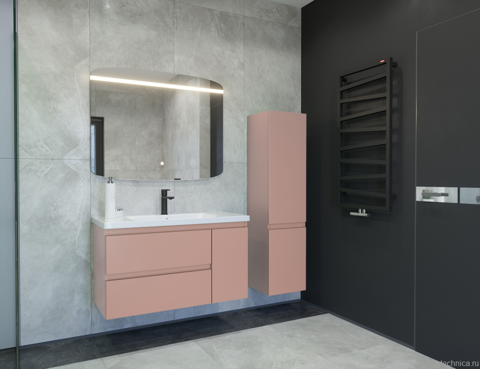 Тумба под раковину без столешницы Caprigo Forte 100 R подвесная, пудра