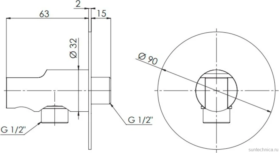 Шланговое подключение Remer 337X с держателем для душа